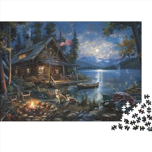 Moonlight Lodge Puzzles Für Erwachsene 300 Teile Puzzles Für Erwachsene Puzzles 300 Teile Für Erwachsene Anspruchsvolles Spiel 300pcs (40x28cm) von CPXSEMAZA