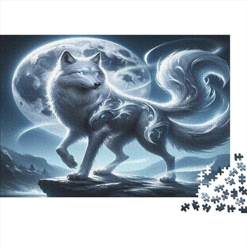 Moonlight Wolf Jigsaw Puzzle Für Sohn/Kinder Familie Zusammen 1000 Schlafzimmer Dekoration Puzzles Erwachsene 1000 Stück Holz Puzzle Spiel Kinder Geschenk 1000pcs (75x50cm) von CPXSEMAZA