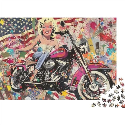 Motorcycle Girl Puzzles Für Erwachsene 500-teilige Puzzles Für Erwachsene. Anspruchsvolles Spiel 500pcs (52x38cm) von CPXSEMAZA