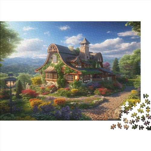 Mountain Village Cottage Puzzle, 300 Teile Puzzle, Erwachsene Puzzle, Einzigartiges Puzzle, Familienpuzzle, Denkspiel 300pcs (40x28cm) von CPXSEMAZA