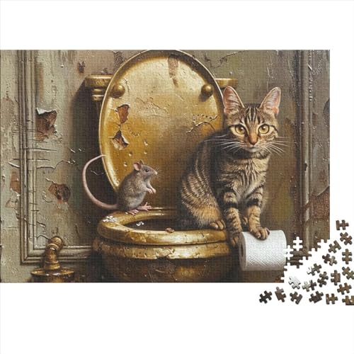 Mouse and Cat 3D-Puzzles 300 Teile Für Erwachsene Puzzles Für Erwachsene 300 Teile Puzzle Lernspiele Ungelöstes Puzzle 300pcs (40x28cm) von CPXSEMAZA