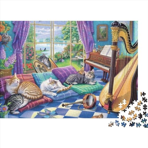 Music Hut Jigsaw Puzzle Für Sohn/Kinder Familie Zusammen 300 Schlafzimmer Dekoration Puzzles Erwachsene 300 Stück Holz Puzzle Spiel Kinder Geschenk 300pcs (40x28cm) von CPXSEMAZA