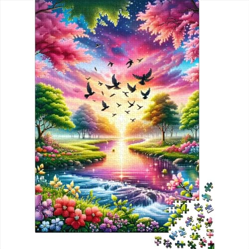 Natural Landscape Jigsaw Puzzle Für Sohn/Kinder Familie Zusammen 1000 Schlafzimmer Dekoration Puzzles Erwachsene 1000 Stück Holz Puzzle Spiel Kinder Geschenk 1000pcs (75x50cm) von CPXSEMAZA