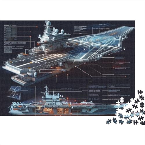 Navy Warship Jigsaw Puzzle Für Sohn/Kinder Familie Zusammen 1000 Schlafzimmer Dekoration Puzzles Erwachsene 1000 Stück Holz Puzzle Spiel Kinder Geschenk 1000pcs (75x50cm) von CPXSEMAZA