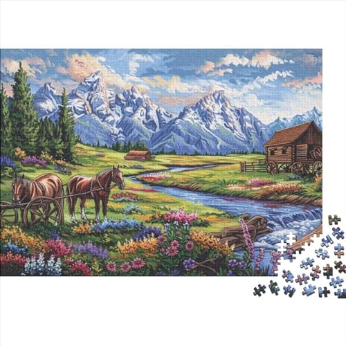 Nordic Farm 1000-teiliges Puzzle Für Erwachsene, Familie Oder Kinder, Puzzle-Spielzeug, Lernspiele, Stressabbau-Puzzles, Einzigartige Heimdekoration Und Geschenke 1000pcs (75x50cm) von CPXSEMAZA