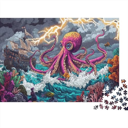 Octopus Puzzle, 1000 Teile Puzzle, Erwachsene Puzzle, Einzigartiges Puzzle, Familienpuzzle, Denkspiel 1000pcs (75x50cm) von CPXSEMAZA