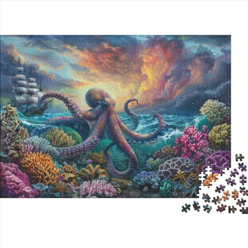 Octopus Sea Monster Puzzles Für Erwachsene 500 Teile 500 Teile Puzzles Impossible Puzzle 500 Teile Puzzles Spielzeug Und Spiele 500pcs (52x38cm) von CPXSEMAZA