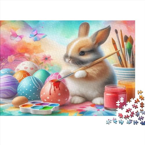 Osterhase Jigsaw Puzzle Für Sohn/Kinder Familie Zusammen 300 Schlafzimmer Dekoration Puzzles Erwachsene 300 Stück Holz Puzzle Spiel Kinder Geschenk 300pcs (40x28cm) von CPXSEMAZA