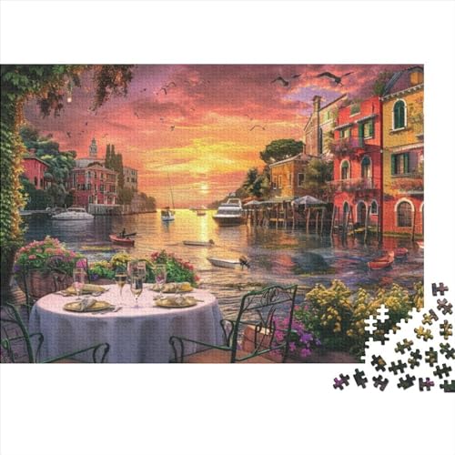 Outdoor Cafe Jigsaw Puzzle Für Sohn/Kinder Familie Zusammen 1000 Schlafzimmer Dekoration Puzzles Erwachsene 1000 Stück Holz Puzzle Spiel Kinder Geschenk 1000pcs (75x50cm) von CPXSEMAZA