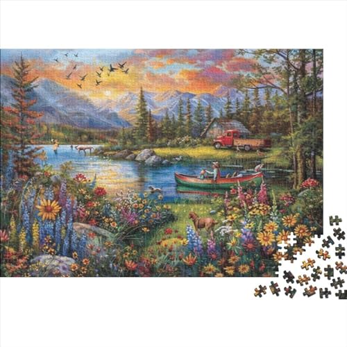 Outdoor Fishing Jigsaw Puzzle Für Sohn/Kinder Familie Zusammen 1000 Schlafzimmer Dekoration Puzzles Erwachsene 1000 Stück Holz Puzzle Spiel Kinder Geschenk 1000pcs (75x50cm) von CPXSEMAZA