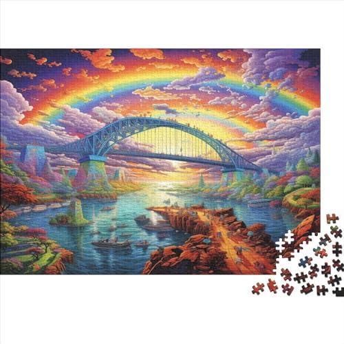 Paradise Bridge Under The Rainbow Puzzles for Adults 300 Teile Erwachsenen-Puzzle Geschicklichkeitsspiel Für Die Ganze Familie Puzzle Farbenfrohes Erwachsenenpuzzle Ab 12 Jahren 300pcs (40x28cm) von CPXSEMAZA