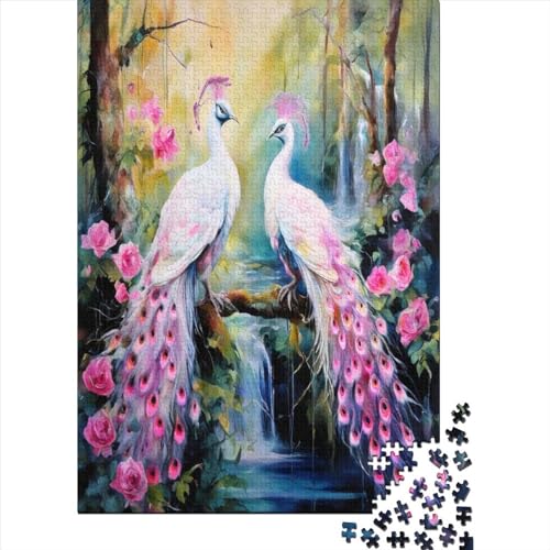 Peacock Couple Puzzle, 300 Teile Puzzle, Erwachsene Puzzle, Einzigartiges Puzzle, Familienpuzzle, Denkspiel 300pcs (40x28cm) von CPXSEMAZA