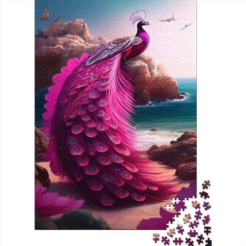 Peacock Jigsaw Puzzle Für Sohn/Kinder Familie Zusammen 300 Schlafzimmer Dekoration Puzzles Erwachsene 300 Stück Holz Puzzle Spiel Kinder Geschenk 300pcs (40x28cm) von CPXSEMAZA