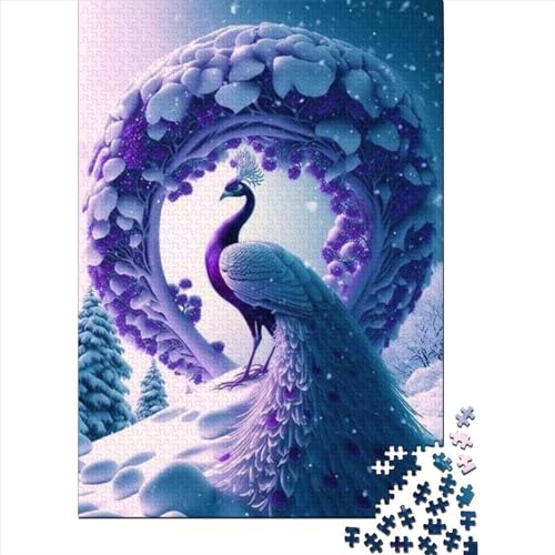 Peacock Puzzle, 1000 Teile Puzzle, Erwachsene Puzzle, Einzigartiges Puzzle, Familienpuzzle, Denkspiel 1000pcs (75x50cm) von CPXSEMAZA