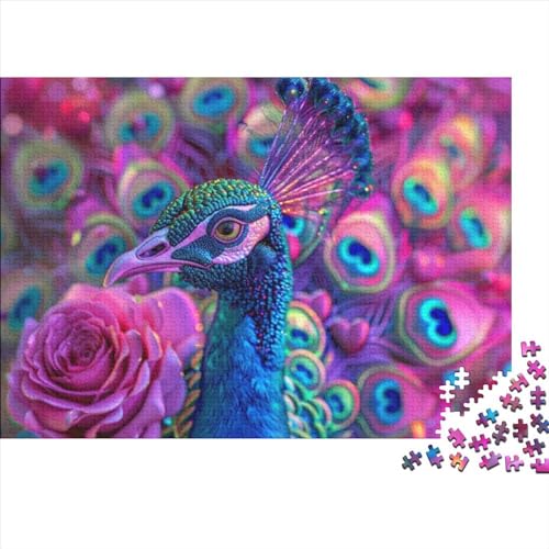 Peacock Puzzle 1000 Hölzernes Puzzles Home Dekoration Puzzle Geschicklichkeitsspiele Erwachsenenpuzzle Ab 14 Jahren 1000pcs (75x50cm) von CPXSEMAZA