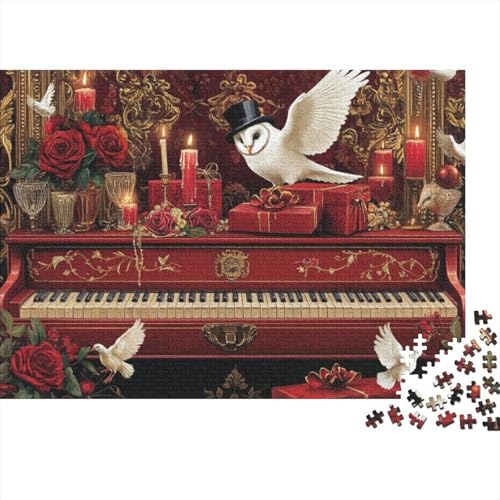 Piano Owl Erwachsene Puzzles Für Erwachsene, 300-teiliges Puzzle, 300 Teile Stressabbauende Puzzles, 300 Puzzles Für Erwachsene Für Erwachsene Und Kinder Ab 12 Jahren 300pcs (40x28cm) von CPXSEMAZA