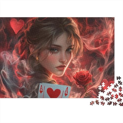 Poker Queen Puzzle, 1000 Teile Puzzle, Erwachsene Puzzle, Einzigartiges Puzzle, Familienpuzzle, Denkspiel 1000pcs (75x50cm) von CPXSEMAZA