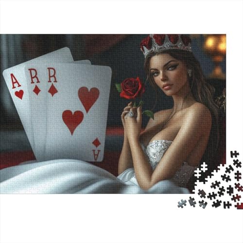 Poker Queen Puzzles 300 Teile Für Erwachsene Puzzles Für Erwachsene 300 Teile Puzzle Lernspiele Heimdekoration Puzzle 300pcs (40x28cm) von CPXSEMAZA