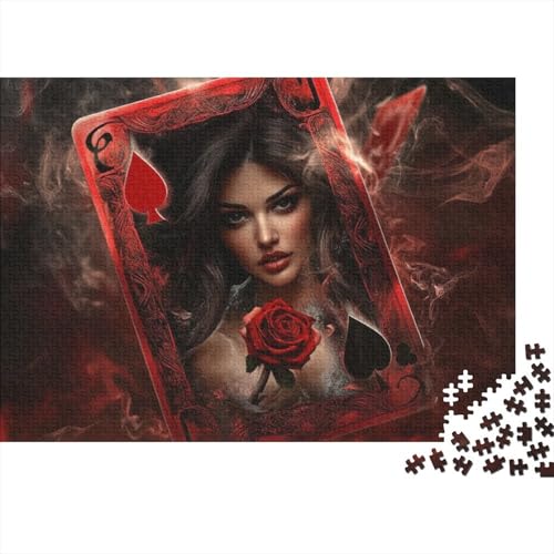 Poker Rose Puzzles 1000 Teile Für Erwachsene Puzzles Für Erwachsene 1000 Teile Puzzle Lernspiele Heimdekoration Puzzle 1000pcs (75x50cm) von CPXSEMAZA