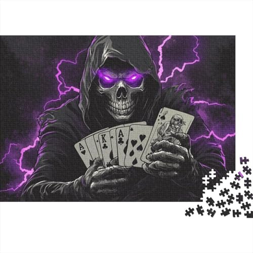 Poker Skull Holzpuzzle 1000 Teile | Einzigartiges Puzzle | Puzzles Für Erwachsene 1000pcs (75x50cm) von CPXSEMAZA