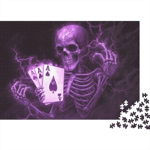 Poker Skull Puzzles Für Erwachsene Für Erwachsene, 300-teiliges Puzzle, 300-teiliges Puzzle, Einzigartige Heimdekoration Und Geschenke, 300-teiliges Puzzle, Spielzeug Und Spiele 300pcs (40x28cm) von CPXSEMAZA