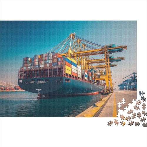 Port Cargo Ship Puzzle, 1000 Teile Puzzle, Erwachsene Puzzle, Einzigartiges Puzzle, Familienpuzzle, Denkspiel 1000pcs (75x50cm) von CPXSEMAZA