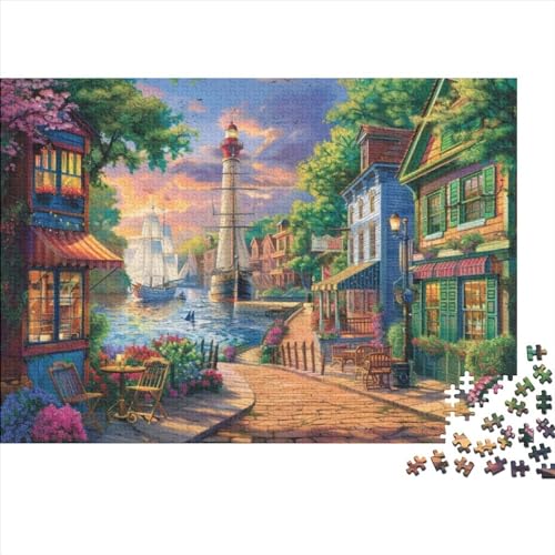 Port at Dusk 500 Teile Puzzle Puzzle Erwachsene 500 Teile Geschicklichkeitsspiel Für Die Ganze FamiliePuzzle Farbenfrohes Erwachsenen Puzzle Ab 14 Jahren 500pcs (52x38cm) von CPXSEMAZA