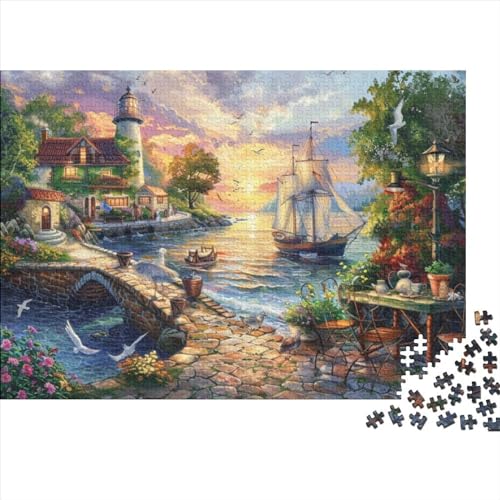 Port at Dusk 500-teilige Puzzles Für Erwachsene Und Kinder Ab 12 Jahren 500pcs (52x38cm) von CPXSEMAZA