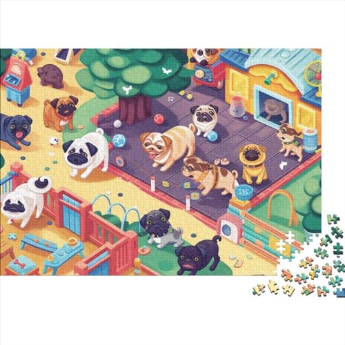 Pug Paradise Puzzle, 1000 Teile Puzzle, Erwachsene Puzzle, Einzigartiges Puzzle, Familienpuzzle, Denkspiel 1000pcs (75x50cm) von CPXSEMAZA