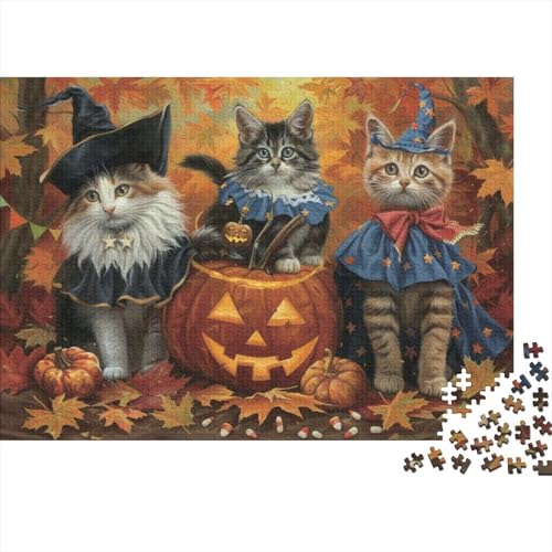 Pumpkin Cat Puzzle, 300 Teile Puzzle, Erwachsene Puzzle, Einzigartiges Puzzle, Familienpuzzle, Denkspiel 300pcs (40x28cm) von CPXSEMAZA