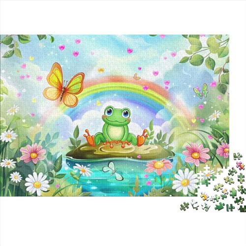 Puzzle 1000 Teile,Puzzle Erwachsene,Impossible Puzzle,Geschicklichkeitsspiel Für Die Ganze Familie,Puzzle Farbenfrohes Legespiel Rainbow Frog Home Dekoration Puzzle 1000pcs (75x50cm) von CPXSEMAZA