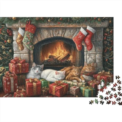 Puzzle 1000 Teile Für Erwachsene Puzzle Für Erwachsene 1000 Teile Christmas Kitty Puzzle-Lernspiele Cat Heimdekorations-Puzzle 1000 Teile 1000pcs (75x50cm) von CPXSEMAZA