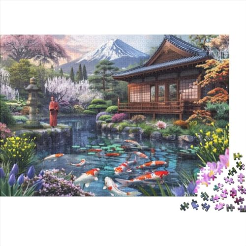 Puzzle 300 Teile, 300 Teile Puzzle Für Erwachsene, Mutter, 300 Teile Puzzle, Koi Landscape Puzzle 300pcs (40x28cm) von CPXSEMAZA