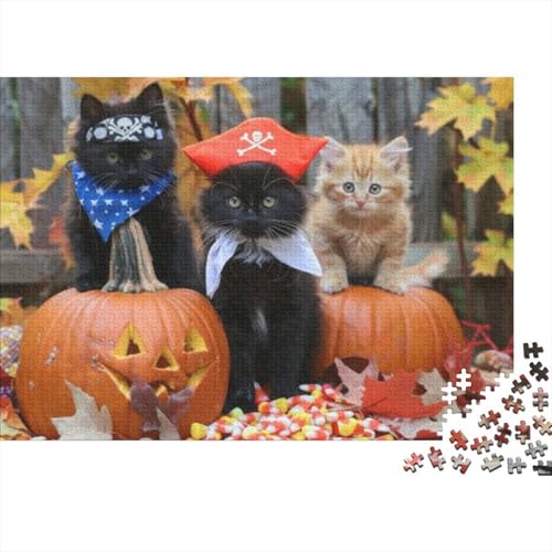 Puzzle 300 Teile Für Erwachsene Pumpkin Cat Puzzle-Spielzeug Als Pädagogisches Geschenk Für Jugendliche Und Kinder 300pcs (40x28cm) von CPXSEMAZA