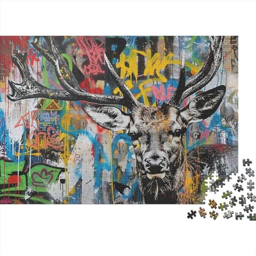 Puzzle 500 Teile, 500 Teile Puzzle Für Erwachsene, Mutter, 500 Teile Puzzle, Doodle Deer Puzzle 500pcs (52x38cm) von CPXSEMAZA