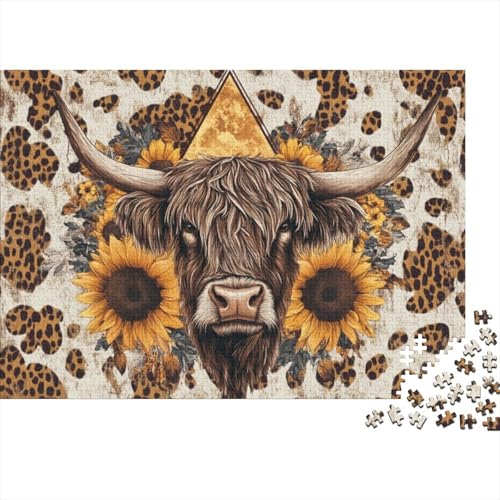 Puzzle Für Erwachsene 1000 Teile Highland Cattle Puzzle Für Erwachsene, Lernspiel Herausforderungsspielzeug, 1000 Teile Highland Cow Puzzles Für Erwachsene Und Kinder 1000pcs (75x50cm) von CPXSEMAZA