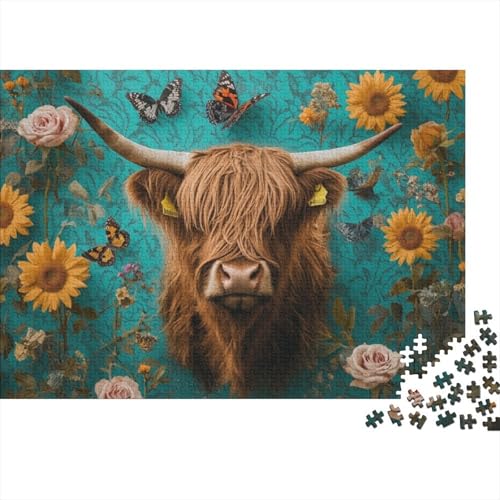 Puzzle Für Erwachsene 1000 Teile Highland Cow Puzzle Für Erwachsene, Lernspiel Herausforderungsspielzeug, 1000 Teile Highland Cattle Puzzles Für Erwachsene Und Kinder 1000pcs (75x50cm) von CPXSEMAZA