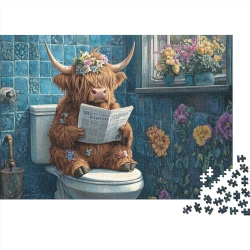 Puzzle Für Erwachsene 1000 Teile Highland Cow Puzzle Für Erwachsene, Lernspiel Herausforderungsspielzeug, 1000 Teile Highland Cattle Puzzles Für Erwachsene Und Kinder 1000pcs (75x50cm) von CPXSEMAZA