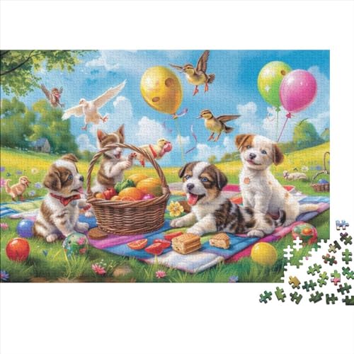 Puzzle Für Erwachsene Cat and Dog Party 1000 Teile Für Erwachsene Geschenke Holzpuzzle Geeignet Für Kinder Ab 12 Jahren Tolles Geschenk Für Erwachsene 1000pcs (75x50cm) von CPXSEMAZA