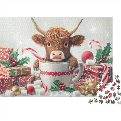 Puzzle Für Erwachsene Cute Highland Cow Baby 1000 Teile Für Erwachsene Geschenke Holzpuzzle Geeignet Für Kinder Ab 12 Jahren Tolles Geschenk Für Erwachsene 1000pcs (75x50cm) von CPXSEMAZA