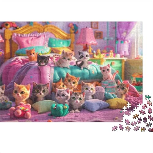 Puzzle Für Erwachsene Kunst Cute Cat 1000-teiliges Puzzle, Holzpuzzle Für Erwachsene Und Kinder Ab 12 Jahren, Puzzle, Pädagogisches Puzzle, Familienspiel 1000pcs (75x50cm) von CPXSEMAZA