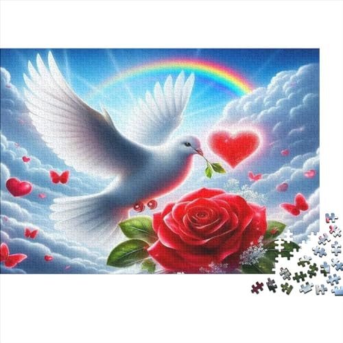 Puzzle Für Erwachsene Rose Dove 500 Teile Für Erwachsene Geschenke Holzpuzzle Geeignet Für Kinder Ab 12 Jahren Tolles Geschenk Für Erwachsene 500pcs (52x38cm) von CPXSEMAZA