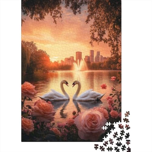 Puzzles 1000 Teile Für Erwachsene Beautiful Swan 1000-teiliges Puzzle Für Erwachsene, Lernspiele 1000pcs (75x50cm) von CPXSEMAZA