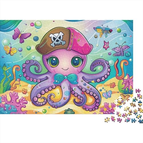 Puzzles 1000 Teile Für Erwachsene Cartoon Octopus 1000-teiliges Puzzle Lernspiele Heimdekorationspuzzle 1000pcs (75x50cm) von CPXSEMAZA