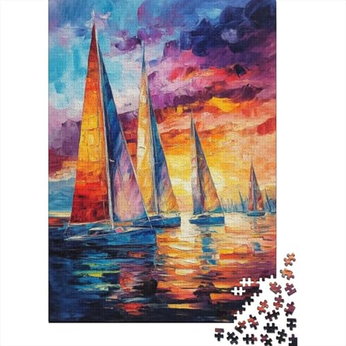 Puzzles 1000 Teile Für Erwachsene Colorful Sailing Ship 1000-teiliges Puzzle. Spielzeug Zum Stressabbau 1000pcs (75x50cm) von CPXSEMAZA