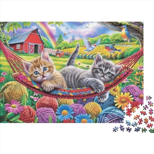 Puzzles 1000 Teile Für Erwachsene Cute Kitten 1000-teiliges Puzzle Lernspiele Heimdekorationspuzzle 1000pcs (75x50cm) von CPXSEMAZA