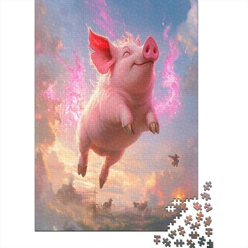 Puzzles 1000 Teile Für Erwachsene Cute Little Pig 1000-teiliges Puzzle Lernspiele Heimdekorationspuzzle 1000pcs (75x50cm) von CPXSEMAZA