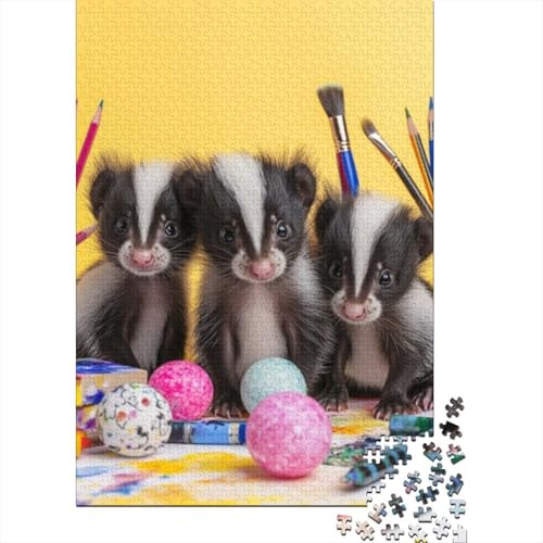 Puzzles 1000 Teile Für Erwachsene Cute Skunk 1000-teiliges Puzzle Für Erwachsene, Lernspiele 1000pcs (75x50cm) von CPXSEMAZA