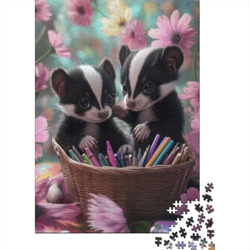 Puzzles 1000 Teile Für Erwachsene Cute Skunk 1000-teiliges Puzzle. Spielzeug Zum Stressabbau 1000pcs (75x50cm) von CPXSEMAZA