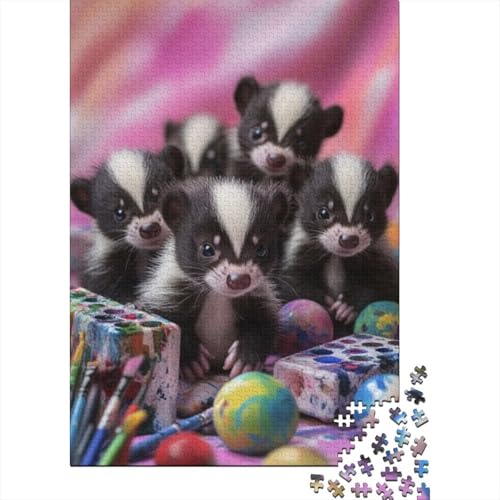 Puzzles 1000 Teile Für Erwachsene Cute Skunk 1000-teiliges Puzzle. Spielzeug Zum Stressabbau 1000pcs (75x50cm) von CPXSEMAZA